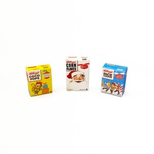 Miniature Dollshouse Christmas Theme Cereal Set