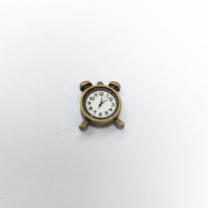 Miniature Dolls House Antique Brass Alarm Clock 1:12th Scale