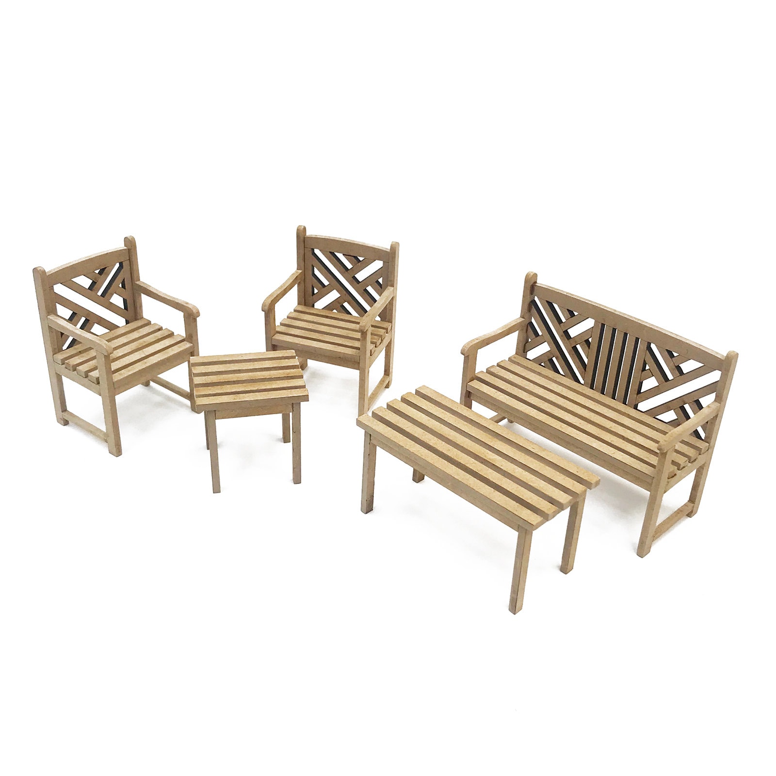 Ensemble de meubles de jardin miniatures pour maison de poupée