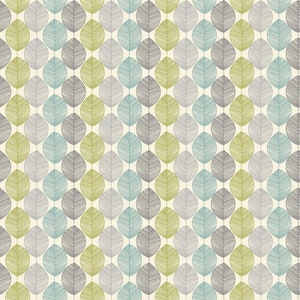 Dolls House Miniature Green And Blue Leaf Wallpaper
