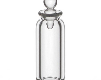 Dolls House Miniature Small Clear Glass Apothecary bottle