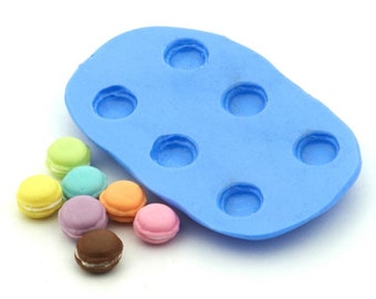 Miniature 6 Or 16 Piece Macaroon Silicone Mold 1:12th