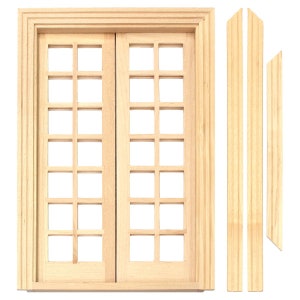 Dolls House Miniature 14 Pane Double French Doors