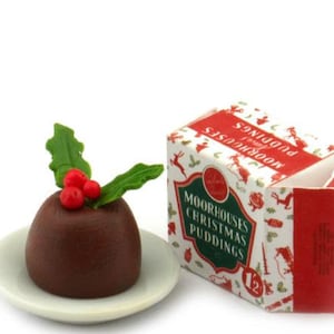 Dolls House Miniature Christmas Pudding And Box