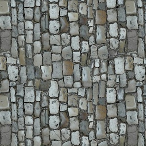Dolls House Miniature Worn Polished Cobbles Pattern Cladding