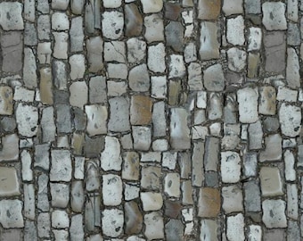 Dolls House Miniature Worn Polished Cobbles Pattern Cladding