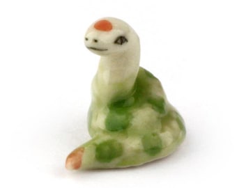 Dolls House Miniature Ceramic Green Snake