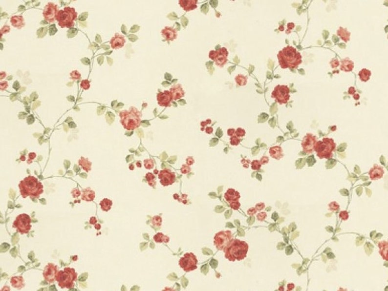 Miniature Small Trailing Rose Wallpaper Red