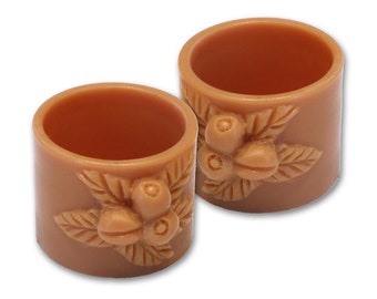 Style 2 Pair of Dolls House Miniature Terracotta Style Resin Flower Pots 