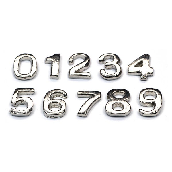 Dolls House Miniature Chrome Numbers 0-9