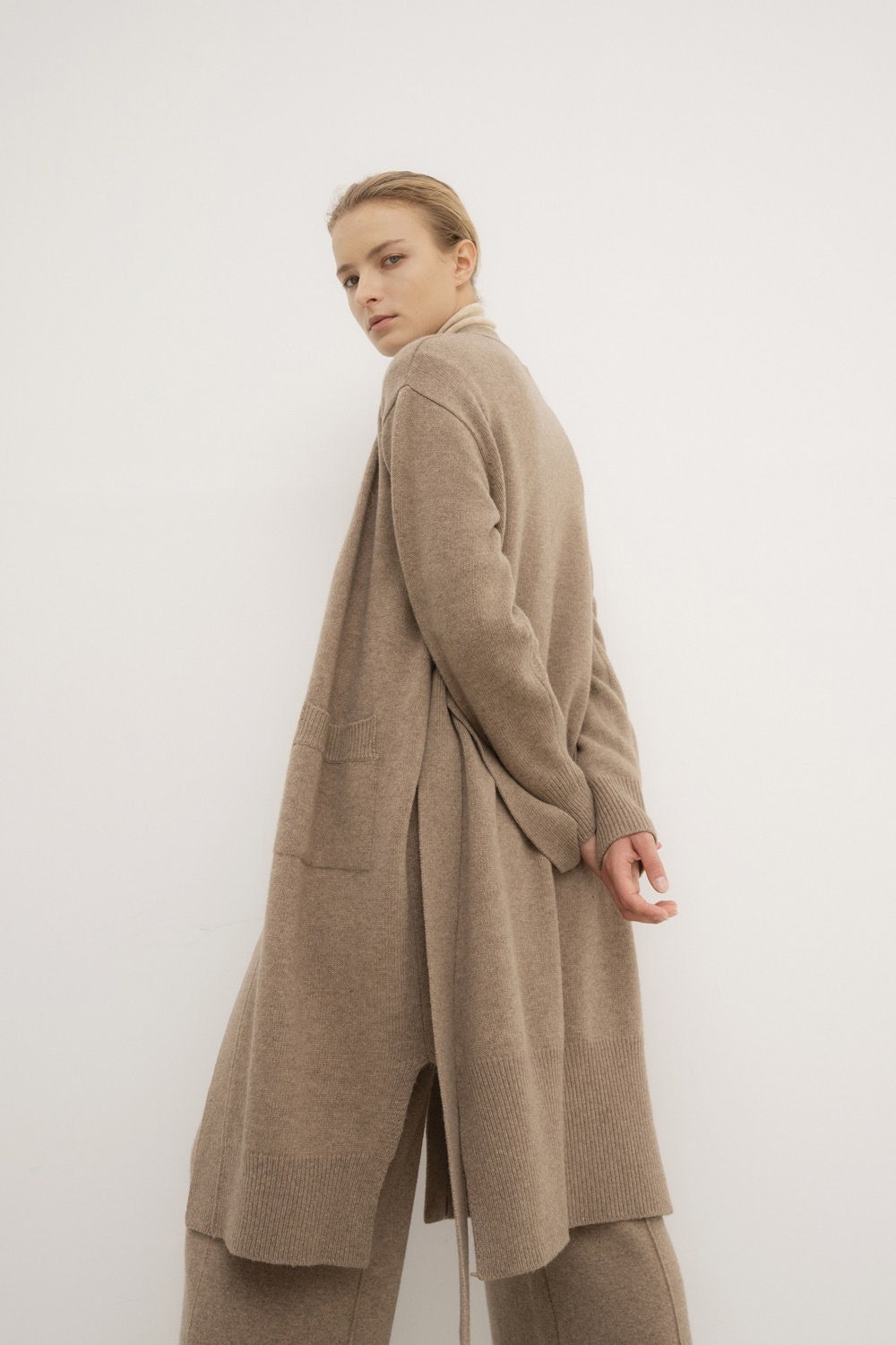 Cashmere blended knit robe Cardigan for womenWrap cardigan Etsy