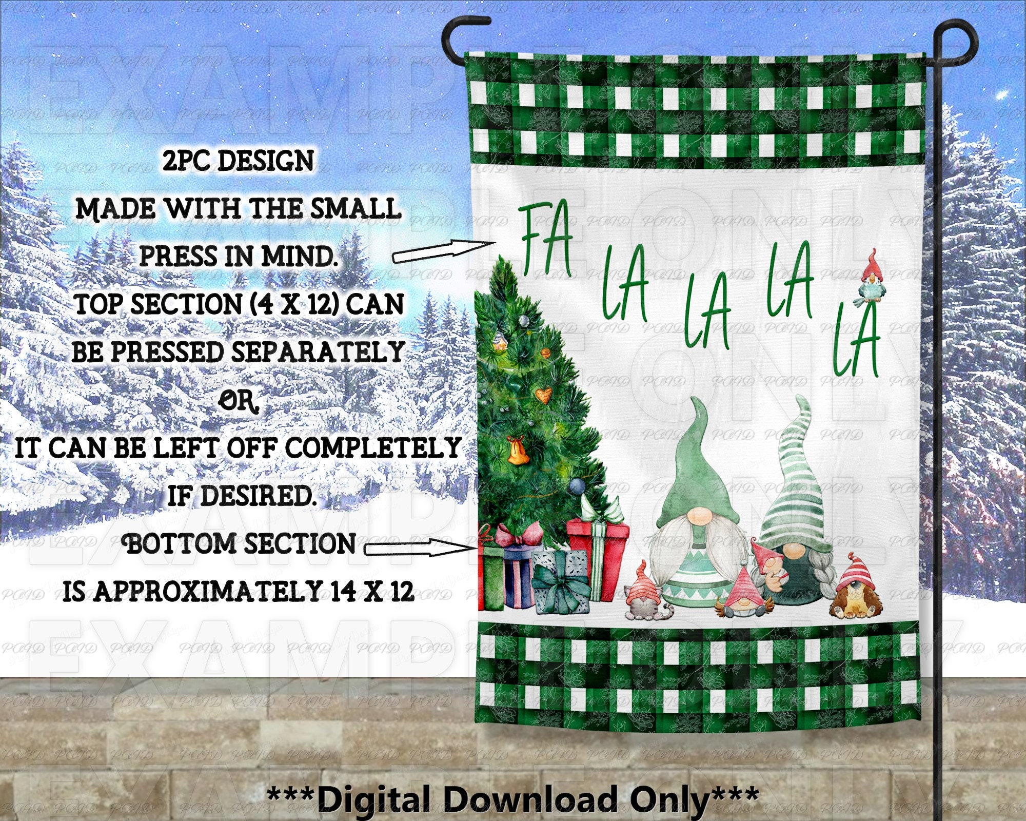 2pc bandera de jardín PNG conjunto w / pequeño una prensa en | Etsy