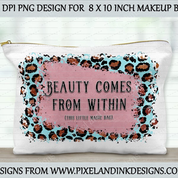 Digital download, cosmetic bag template, make-up bag PNG, sublimation design, make up bag design, canvas bag PNG