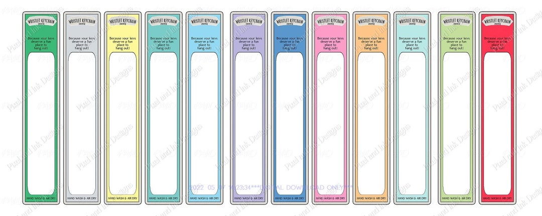 12 PNG Insert Set, Printable Packaging, Downloadable Pngs, Wristlet ...