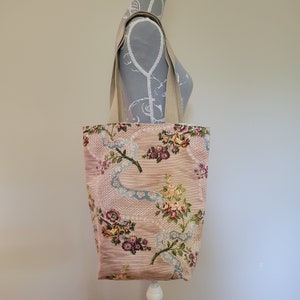 Vintage Sanderson floral Wild Rose Spitze Stoff Schulter Tragetasche