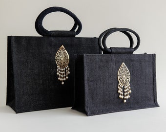 Jute Bag, jute bag large and jute bag small, perfect for gifting friends and family,  Eco Friendly Gift Bags for Brides, gift bags wedding