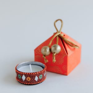 Mini Paisley Gift Boxes with Beaded Tea Light Holders