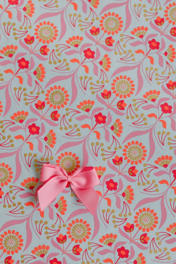 Buy Orange Floral Wrapping Paper Print High Quality Poster Craft Online in  India 