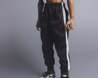 Handmade 1/6 Puppen Jogginghose: Schwarze Puppenhose für 34 cm Figuren
