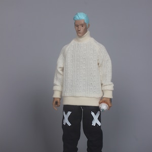 1/6 scale 34cm doll clothes handmade Off-white sweater doll clothing fit sixth scale collectible figures and fashion dolls
