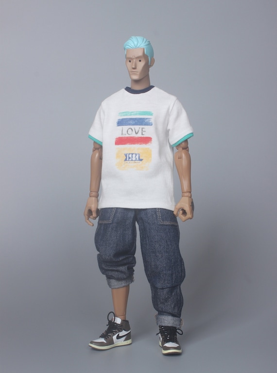 Handmade 1/6 Scale doll T-Shirt: Colorful Love Tee, 34cm Fashion Doll Clothes