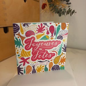 Carte postale Joyeuses Fêtes Colorfish