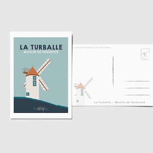Carte postale "La Turballe - Moulin de Kerbroué"