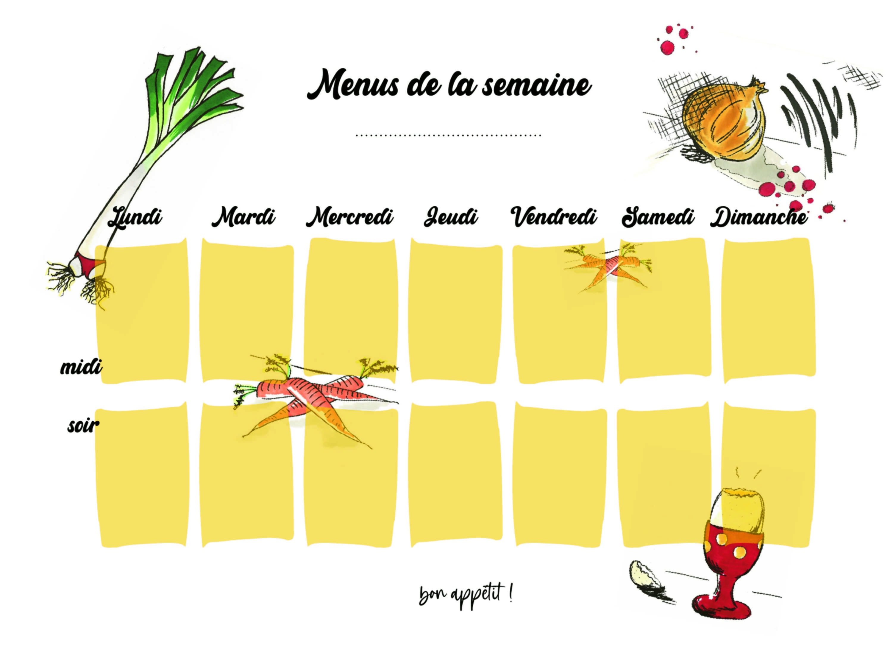 Menu Magnétique Effacable