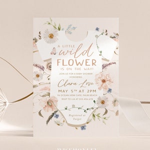 Wildflower Baby Shower Uitnodiging, Boho Baby Shower Uitnodigen, Boho Wildflower Baby Shower Uitnodigen, Tuin Baby Shower, Bewerkbare Baby Shower