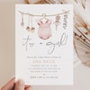 Minimalist Blush Pink Floral Baby Shower Thank You Card