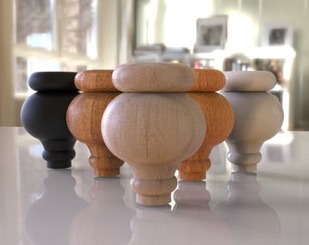 Modern Beech Wood Furniture Legs (4 Pcs) - 10cm DIY Sofa Cabinet Feet