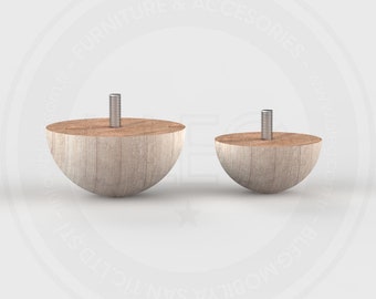 Furniture Leg Kit - 4 Hemisphere Shaped Legs in Various Sizes for Easy Installation