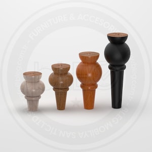 Set of 4 Solid Beech Wooden Furniture Legs