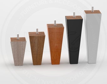 Tapered Square Wooden Legs - Set of 4 - Furniture Update with Styling