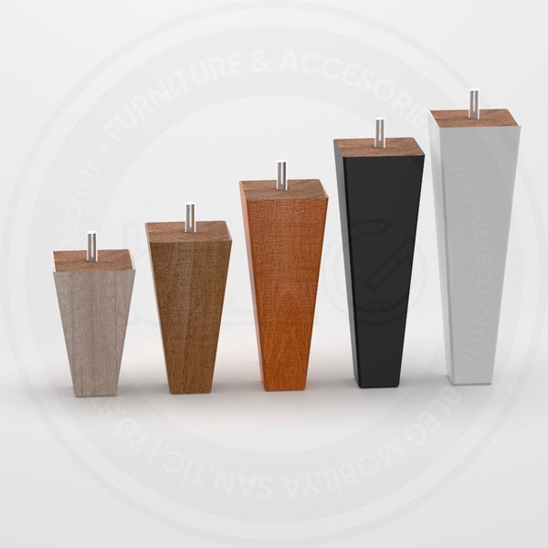 Set of 4 Tapered Square Wooden Legs - Upgrade Your Furniture with Style and Stability