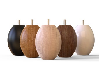 Patas de madera con forma de limón para muebles - Patas para sofá y armario - Juego de 4
