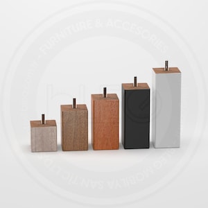 Set of 4pcs DIY Furniture Legs - Solid Beech Wood, 5x5cm (2x2 inches), Perfect for Sofas, Cabinets, TV-Units, and More