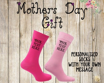 Mothers Day Socks Your Text On Sock, Mothers Day Gift, Personalised Socks