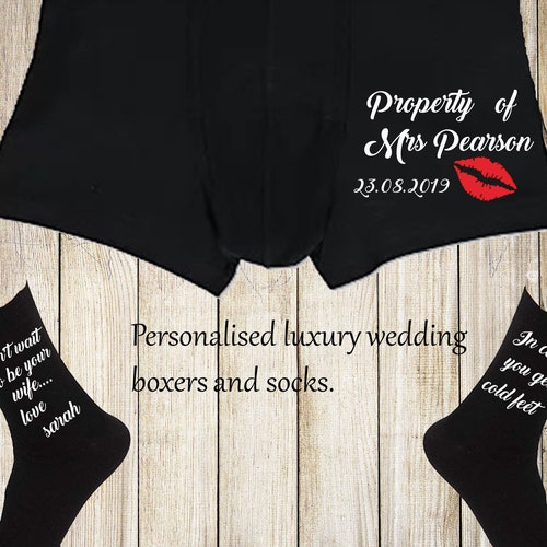 Personalised Socks and Boxers Set for Wedding Gift or Etsy