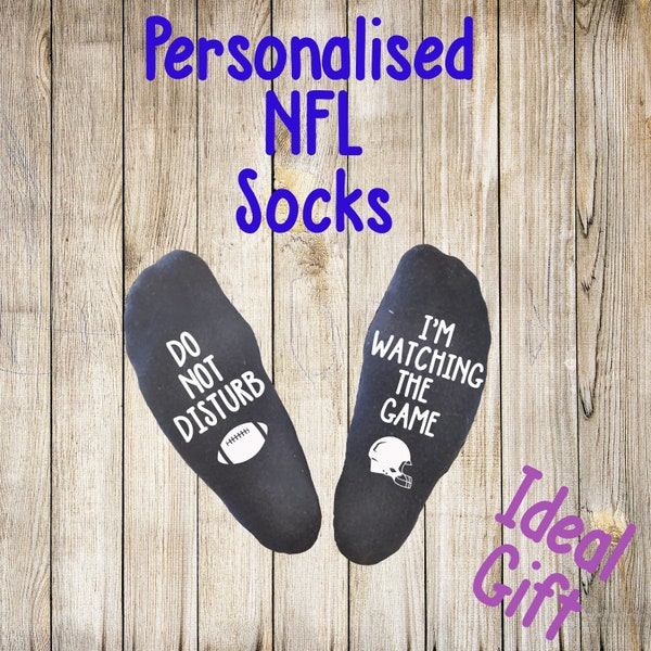 Personalisierte Baumwolle NFL Socken, Neuheit Geschenkidee, Sonderanfertigung, Vatertag, Geschenk für ihn, American Football