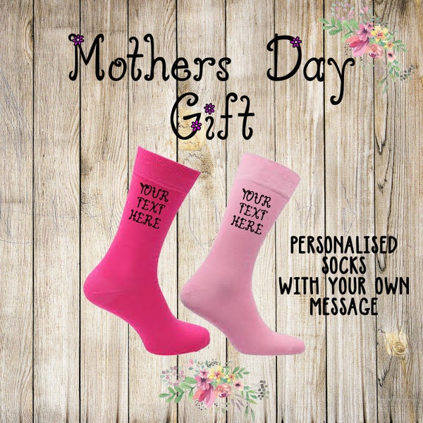 Mothers Day Socks Your Text On Sock, Mothers Day Gift, Personalised Socks