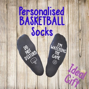 Personalised Cotton Basketball Socks, Novelty Gift Idea, Custom Designed, Fathers Day,Birthday,Stocking Gift