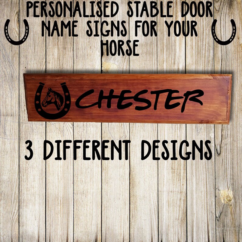 Wooden Personalised Horse Stable Name Signs Made With Etsy