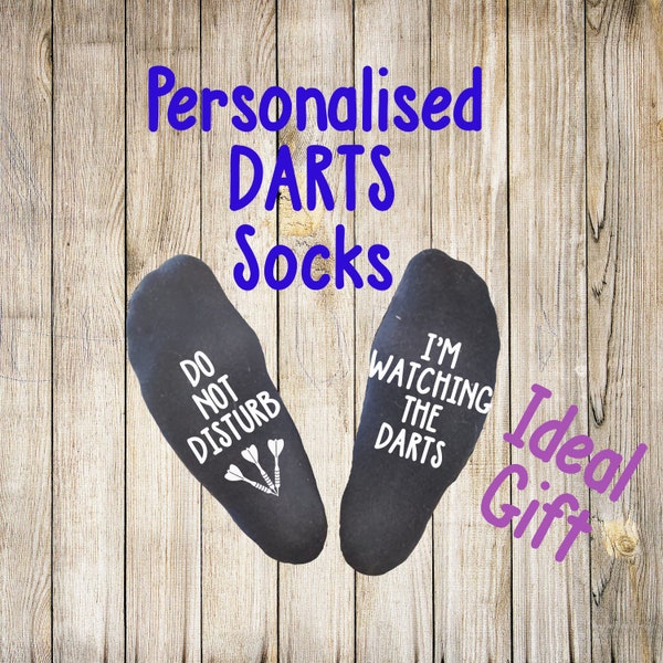 Personalised Darts Socks, Novelty Gift Idea, Custom Designed, Fathers Day,Birthday,Stocking Gift