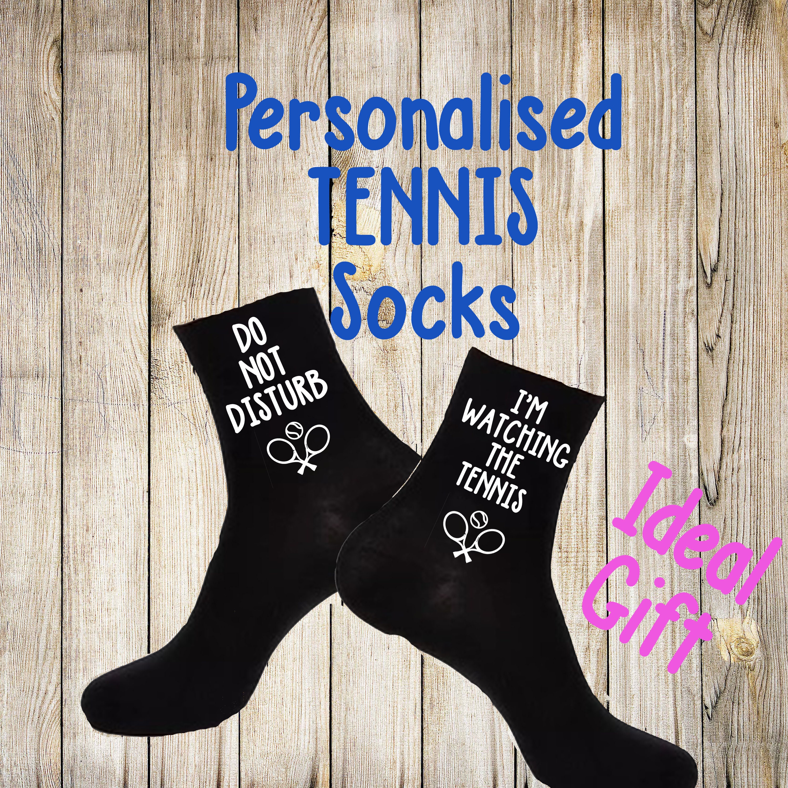 ekko Databasen Igangværende Personalised Cotton Tennis Socks Novelty Gift Idea Custom - Etsy
