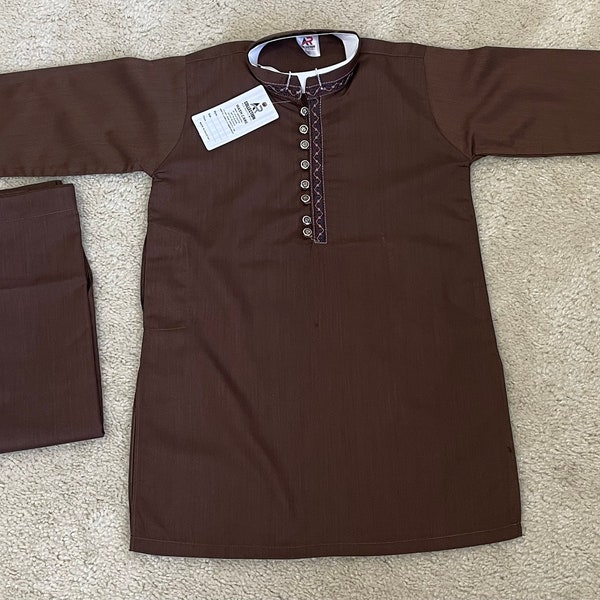 Pakistani boys kurta pajama set | chocolate Brown salwar kameez