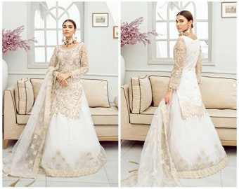 Pakistani Wedding Dress | original Akbar Aslam Designer Dress | White Nikkah dress | Muslim Wedding Dress