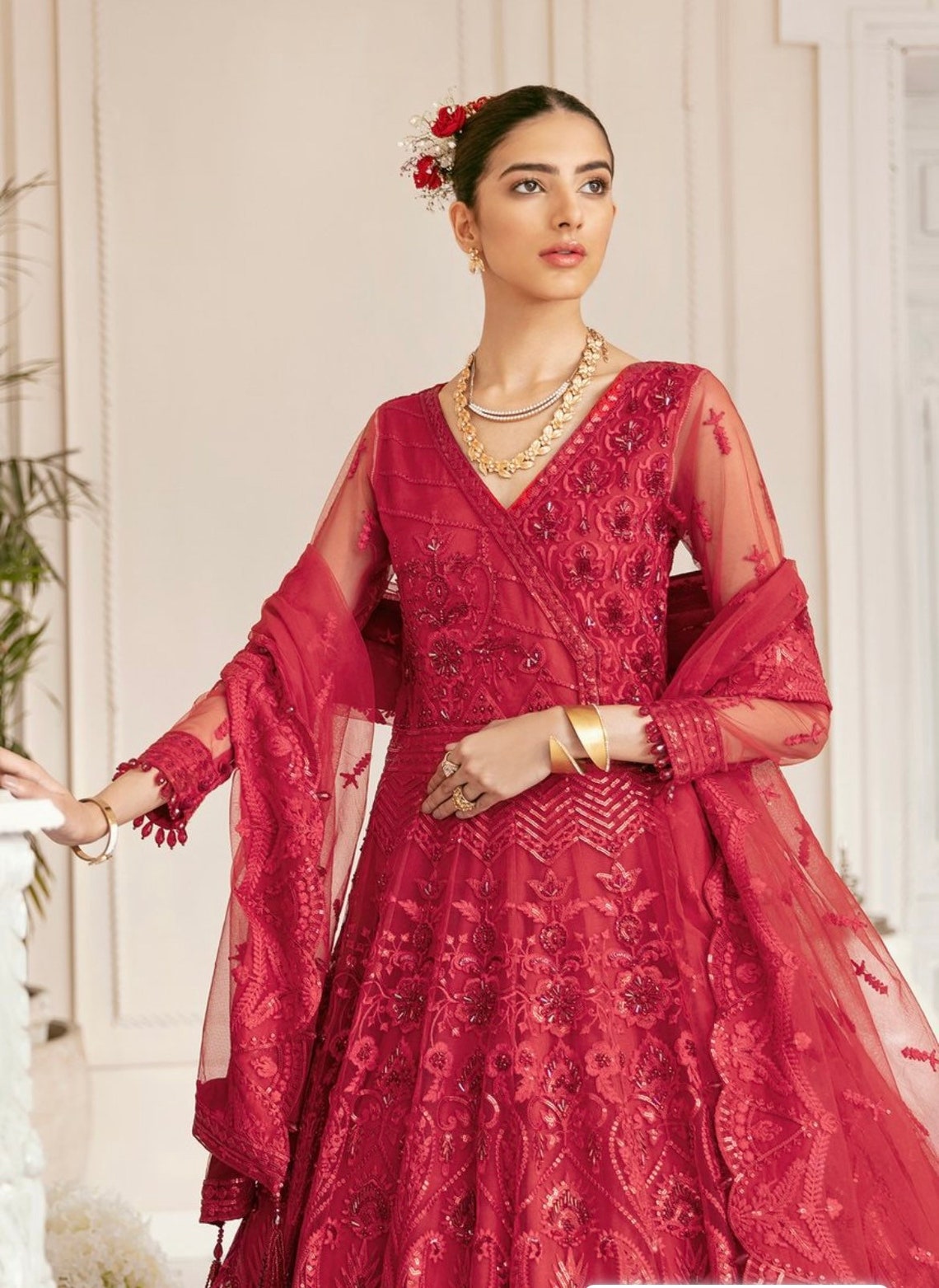 Pakistani wedding dress original Akbar Aslam designer suit | Etsy
