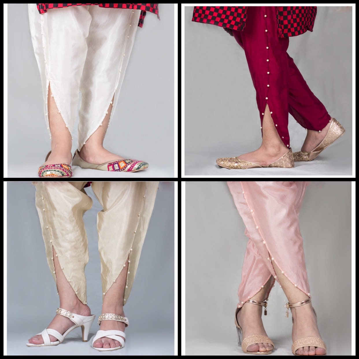 Ladies Trousers Full Embroidery Pakistani Indian Capri Pencil Cotton Salwar  – SUFIA FASHIONS®