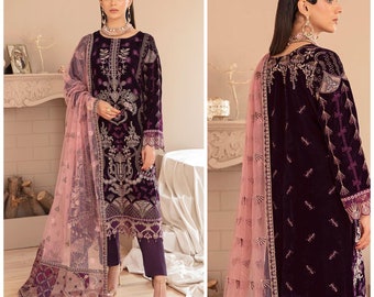 Pakistani velvet dress | Indian wedding dress | Pakistani velvet salwar kameez | Pakistani velvet suits